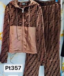 FD Hoodie Velvet Set (Brown)